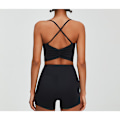 Miniatyrbillede 1 af 4: Criss Cross Sports BH og Leggings Sæt Sort M