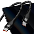 Miniatyrbillede 5 af 10: 2-i-1 USB-kabel Baseus Flash Series USB-C til USB-C 100W, 1,5 m (sort)