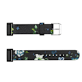 Miniatyrbillede 1 af 3: Sort & Blå Peony Læder Urrem til Fitbit Charge 4/3