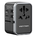 Miniatyrbild 3 av 4: Vention FJFB0 GaN 2xUSB-C 2xUSB-A Universal reseadapter 65W (svart)