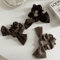 Miniatyrbillede 2 af 4: 2 stk. store silkehårbånd satin scrunchies til tykt hår let solbrun