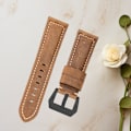 Miniatyrbild 3 av 4: Klockarmband i äkta läder Brun 22 mm