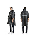 Miniatyrbillede 9 af 9: Vandtæt regnponcho - sort polyester PU Sort