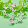 Miniatyrbillede 5 af 7: Ear Cuffs øreringe med sommerfugle 1 par Sølv