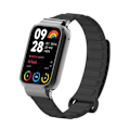 Pikkukuva 6 / 6: Metalliranneke Xiaomi Mi Band 8 Prolle, silikoniranneke magneettisuljuksella Musta