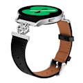 Miniatyrbild 2 av 7: Klockarmband i äkta läder för Samsung Watch 4/5/6/7 - 20MM Svart