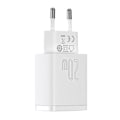 Miniatyrbild 5 av 8: Baseus kompakt snabbladdare, USB, USB-C, 20W (vit)