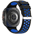 Miniatyrbillede 2 af 6: Samsung Watch Ultra Tofarvet Silikone Rem 24MM Sort + blå