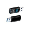 USB-A hane till USB-A hona digital display adapter - 2-pack, ren svart - Realtidsövervakning av spänning, ström och effekt