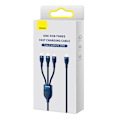 Miniatyrbild 6 av 7: 3-i-1 USB-kabel Baseus Flash Series 2, USB-C + micro USB + Lightning, 100W, 1,5 m (blå)