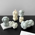 Miniatyrbillede 5 af 6: Silikone stearinlysform, stor bølgeformet søjle J-1007