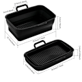 Miniatyrbillede 3 af 7: Sammenklappelig firkantet Air Fryer silikoneskål 2-pak Ninja 201410 Sort