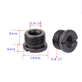 Miniatyrbillede 1 af 2: Stativhovedadapter 3/8" indvendigt gevind til 5/8" udvendigt gevind (sort) 5-pak 3/8-16