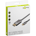 Miniatyrbild 2 av 11: USB-C™-till-DisplayPort™-textilkabel 4K @ 60 Hz, 3 m, svart;silver