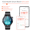 Miniatyrbillede 4 af 11: Smartwatch med EKG, pulsmåler, blodtryksmåler og skridttæller Sort silikone rem