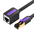 Miniatyrbillede 3 af 3: Flat Network Kabel forlængelse CAT7 Vention ICBBK RJ45 Ethernet 10Gbps 8m Sort
