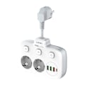 Pikkukuva 3 / 10: Virtajohto 2 AC-pistorasialla, 3x USB, USB-C, LDNIO SE2435, 2500W (valkoinen)