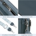Miniatyrbillede 4 af 6: Crossbody taske skulderrem taske PU læder Blå