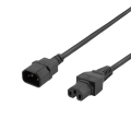 Miniatyrbild 1 av 3: Extension cord IEC C15 - IEC C14, 0.5m, black