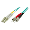 Miniatyrbild 3 av 3: OM3 Fiber cable, LC - ST, duplex, multimode, 50/125, 0,5m