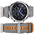 Miniatyrbild 1 av 3: Klockarmband i äkta läder för Samsung Galaxy Watch 3 40mm 42mm Grå
