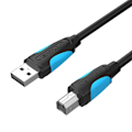 Miniatyrbillede 6 af 6: Printerkabel USB 2.0 A til USB-B Ventilation VAS-A16-B1000 10m Sort