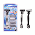 Miniatyrbillede 1 af 5: Barberkniv inklusive 4 ekstra genopfyldningsbarberhoveder