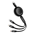 Miniatyrbild 7 av 7: Baseus Bright Mirror 4, USB-C 3-i-1-kabel för micro USB / USB-C / Lightning 100W / 3,5A 1,1m (svart)
