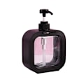 Miniatyrbillede 1 af 2: 500 ml flad genopfyldelig flaske med pumpe Sort
