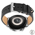 Miniatyrbillede 3 af 3: Rem i ægte læder til Huawei GT4 Pro Sort + Sølv 20 mm