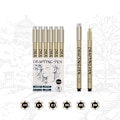 Miniatyrbild 1 av 4: Precision Fineliner Pen Set Svarta Pennor för Ritning 6 delar
