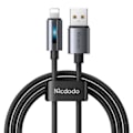 Miniatyrbild 1 av 6: Mcdodo CA-5660 USB-A till Lightning-kabel med blinkande ljus 1,2m (svart)