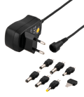 AC adapter 230V to 3-12 V DC, 600 mA, 6 interch. connectors