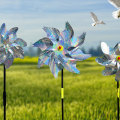 Miniatyrbild 5 av 6: Reflekterande Fågelskrämma / Vindsnurra - Silver 2-pack