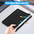 Miniatyrbild 6 av 8: Slimmat svart tri-fold fodral för Samsung Tab S6 Lite 10.4