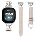 Armband i äkta läder för Fitbit Versa 4/3/Sense - Roséguld
