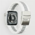 Miniatyrbillede 1 af 3: Tofarvet silikone urrem til Apple Watch Series 1-7 & SE Hvid+Grå
