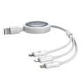 Miniatyrbild 3 av 9: 3-i-1 Baseus Free2Draw USB till M+L+C 100W-kabel, 1,1 m (vit)