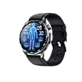 Miniatyrbillede 2 af 10: Smartwatch med EKG, pulsmåler, blodtryksmåler og skridttæller Sort læderrem