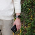 Pikkukuva 7 / 7: Kellonranneke Apple Watch Series 1-9:lle, 42/44/45 mm Harmaa+oranssi