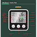 Miniatyrbillede 11 af 11: Digitalt indendørs termometer hygrometer med komfortindikator - sort TS-9909-B