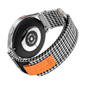Pikkukuva 3 / 4: 20 mm Canvas-kellohihna Samsung Galaxy Watch Active 1/2:lle, Galaxy Watch 4:lle Musta + Valkoinen