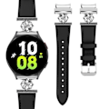 Miniatyrbild 1 av 7: Klockarmband i äkta läder för Samsung Watch 4/5/6/7 Svart