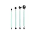 Cyan Ball Stylus Set - 4 Rostfria Lerstämplingsverktyg för Skulptering och Detaljering