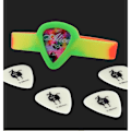 Miniatyrbild 8 av 9: Plektrumhållare för gitarr, armbandsplektrumhållare för gitarrister Svart