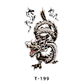 Miniatyrbild 1 av 4: Tillfällig tatueringsdekal - Blommig hjortdesign (T199)