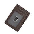 Miniatyrbild 2 av 4: Smal bifold-plånbok, korthållare i PU-läder med myntficka kaffe