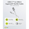 Miniatyrbild 3 av 11: USB-C™ till USB-A supersoft textilkabel med metallkontakter, 2 m, vit