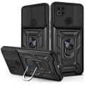 Miniatyrbillede 1 af 9: Magnetisk armor kickstand mobiltelefon etui med ring Redmi 9C/POCO C3/10A Sort