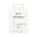 Miniatyrbild 2 av 2: Laddare 220V 2xUSB 3.4A Vit USB-C 2.0 Kabel 1m